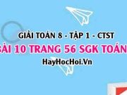 Giải bài 10 trang 56 Toán 8 Tập 1 SGK Chân trời sáng tạo